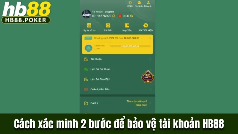 Cách xác minh 2 bước để bảo vệ tài khoản HB8