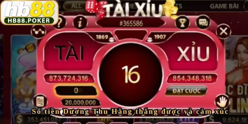 Số tiền Dương Thu Hằng thắng được và cảm xúc